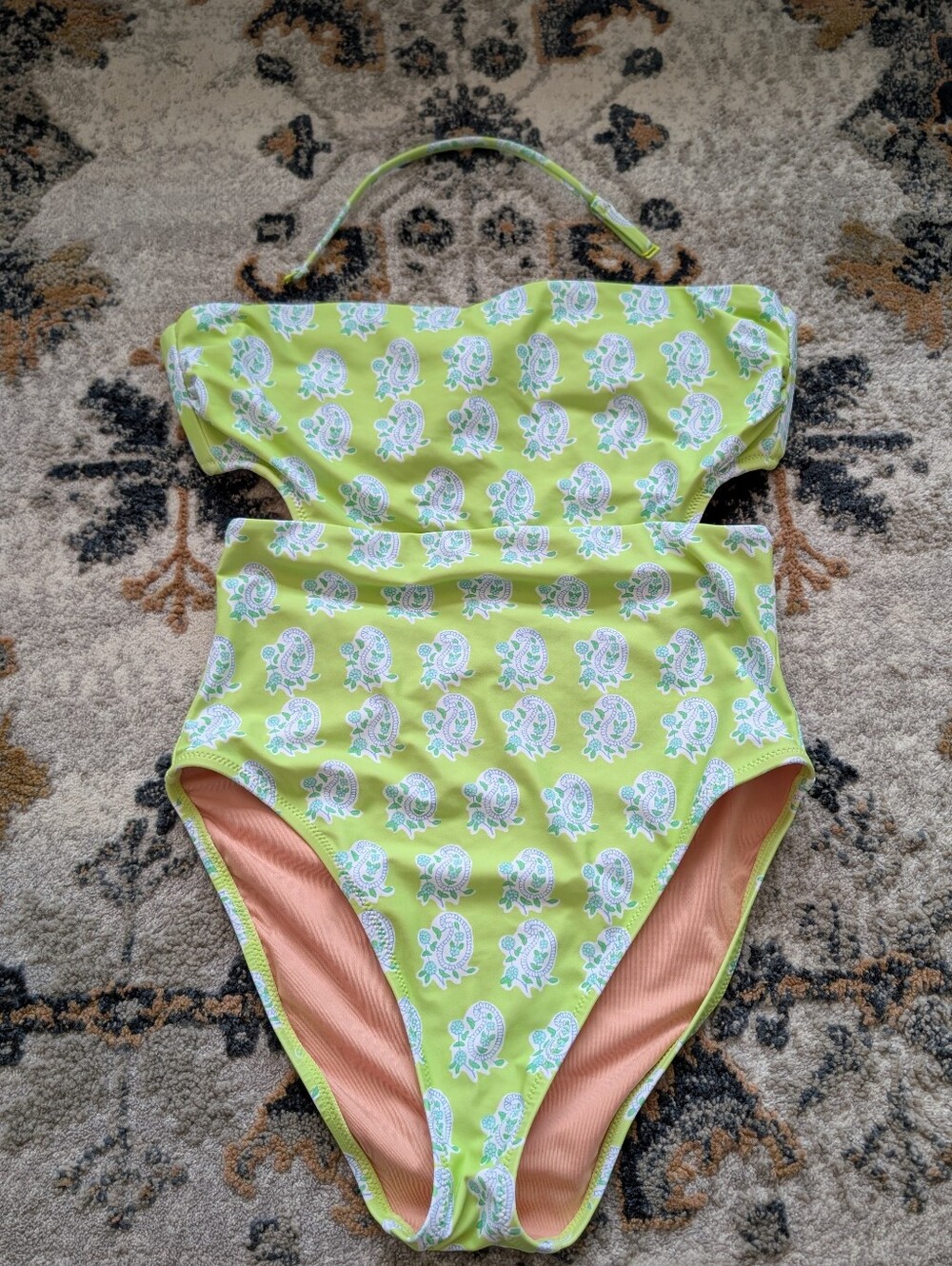 J Crew Women's One Piece Suit Paisley 6 Cut Out